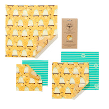 Load image into Gallery viewer, Reusable Beeswax Food Wraps - Large Kitchen Pack. Bee Hive Design. Zero Waste. Eco friendly. Natural.