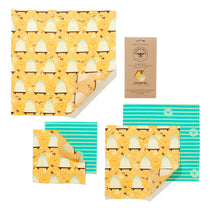 Load image into Gallery viewer, Reusable Beeswax Food Wraps - Large Kitchen Pack. Bee Hive Design. Zero Waste. Eco friendly. Natural.
