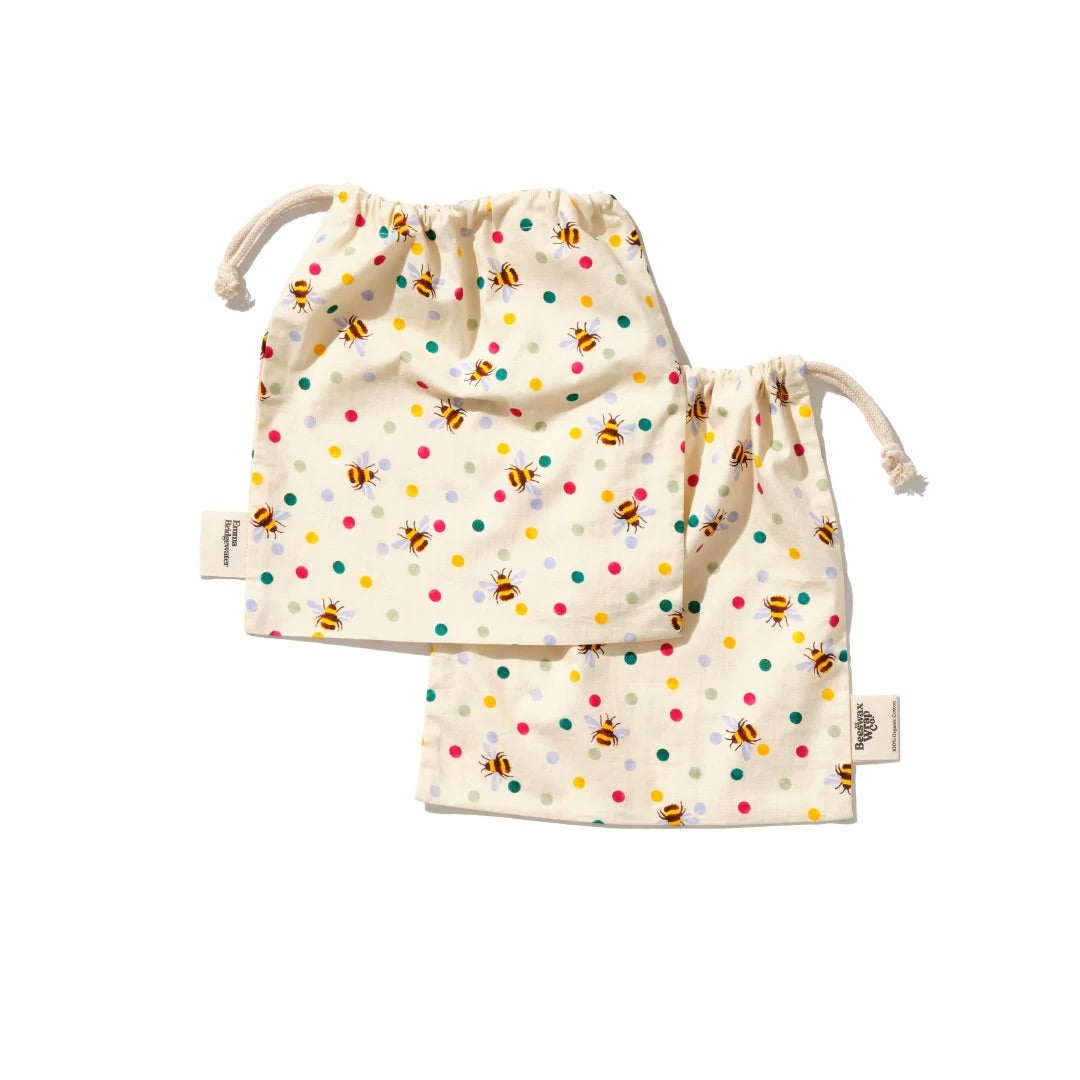 Emma Bridgewater Bee Polka Dot Two Reusable Cotton Bags